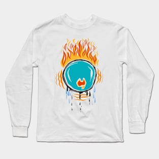 Illustration of a burning world Long Sleeve T-Shirt